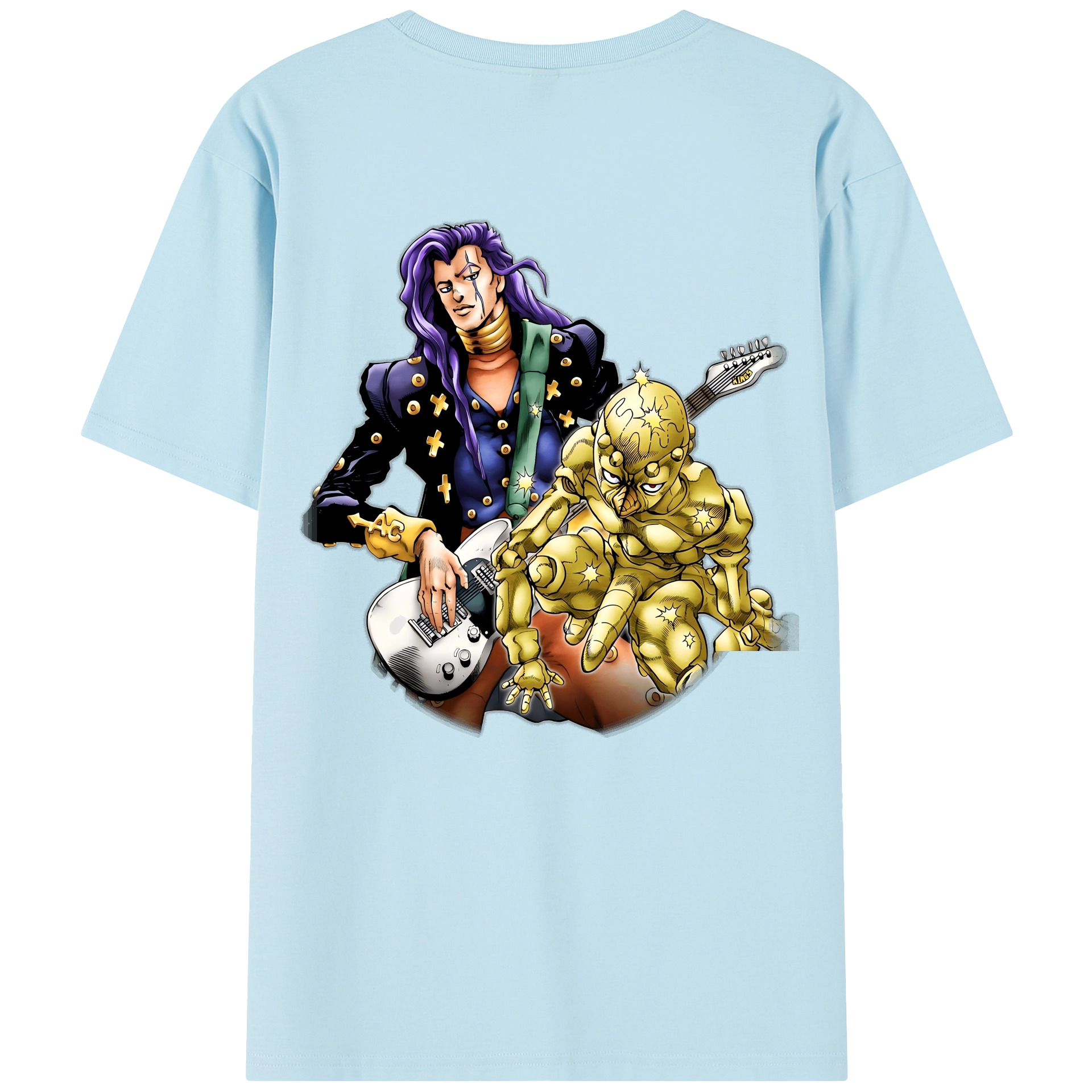 （画像用） ジョジョの奇妙な冒険 おといし あきら JoJo's Bizarre Adventure Akira Otoishi 綿100％半袖Tシャツ（背面プリント）